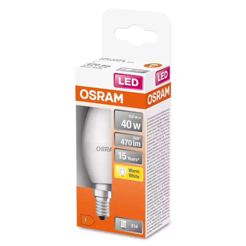 LED bulb Ledvance STAR 5 W E14, 2700 K warm white, 470 lm