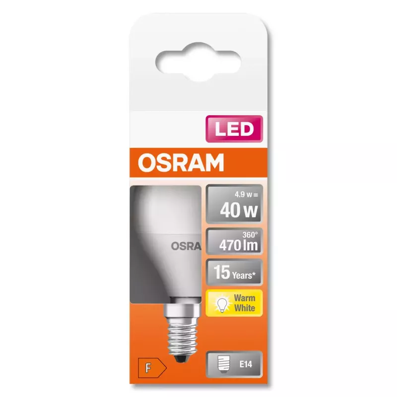 Osram STAR LED bulb 5W E14 Warm white 2700K 470lm 15000h