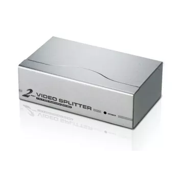 ATEN 2-Port VGA Video Splitter (350 MHz), VGA, 2x VGA, 1920 x 1440 pixels, Silver, Metal, 30 m