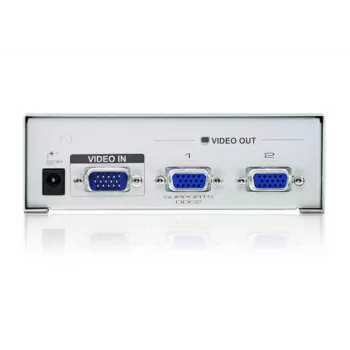 ATEN 2-Port VGA Video Splitter (350 MHz), VGA, 2x VGA, 1920 x 1440 pixels, Silver, Metal, 30 m