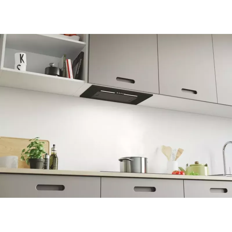 Built-in extractor hood CANDY CPY5MBG, 520 mm, 298 m³/h, black glass, ducted/recirculating