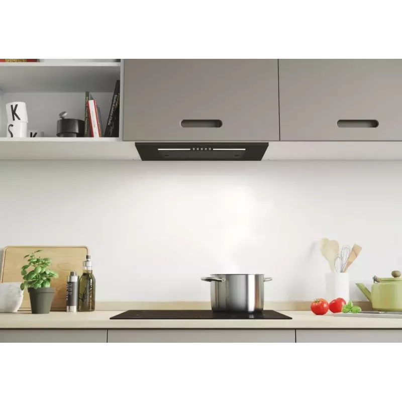 Built-in extractor hood CANDY CPY5MBG, 520 mm, 298 m³/h, black glass, ducted/recirculating