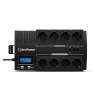 Uninterruptible Power Supply CYBERPOWER BR1000ELCD — Line-Interactive UPS 1 kVA / 600 W, 8 Type F outlets, USB, desktop, black