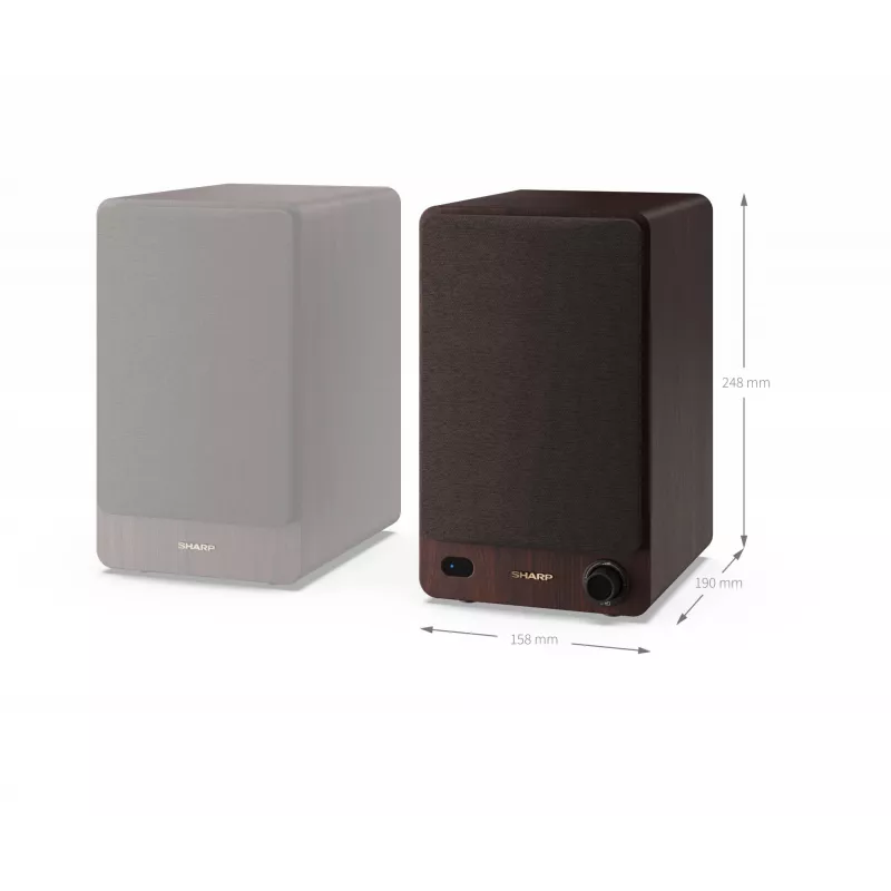 Sharp BOOKSHELF SPEAKERS 2-way Brown Wired & Wireless 60 W