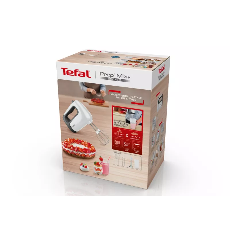 Hand mixer Tefal Prep'Mix HT4621 — 500 W, 5 speeds, metal beaters, white