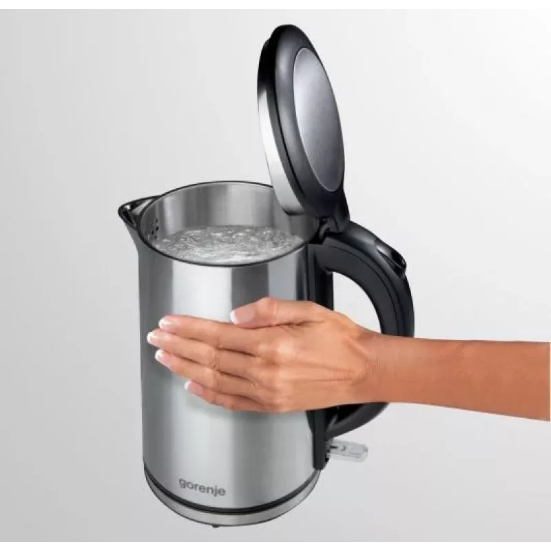 Gorenje K15DWS electric kettle 1.5 L 2200 W Black, Stainless steel