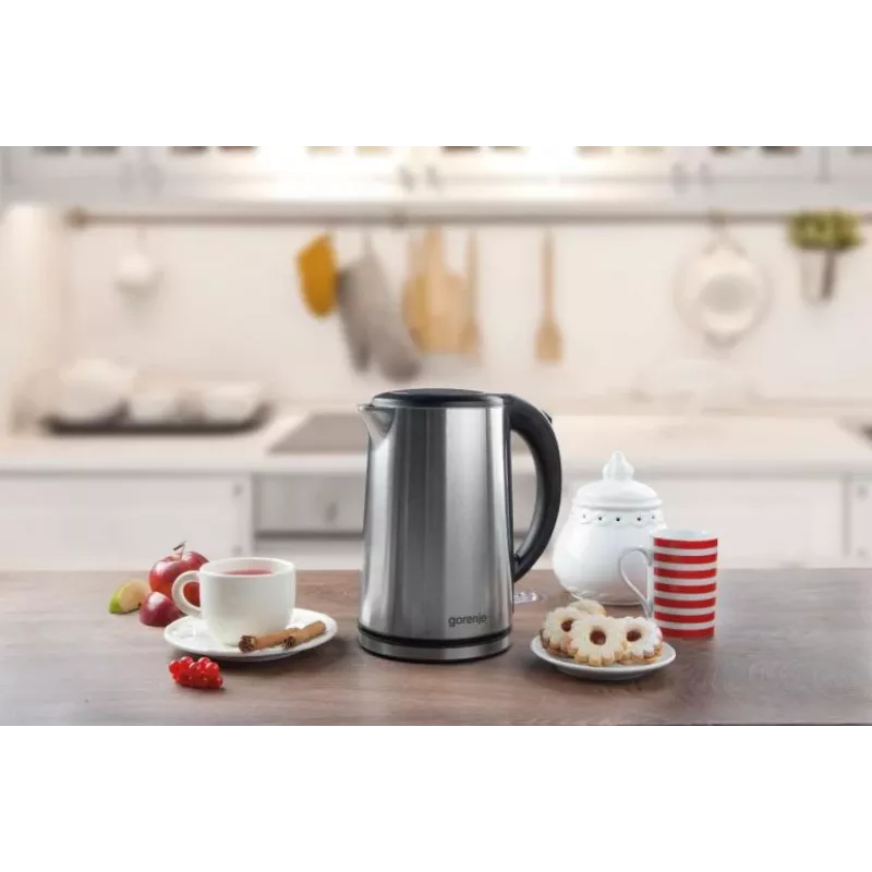 Gorenje K15DWS electric kettle 1.5 L 2200 W Black, Stainless steel