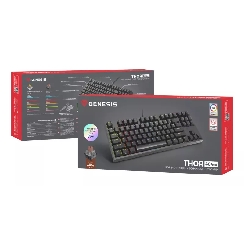 GENESIS Thor 404 TKL keyboard Gaming USB QWERTY US English Black
