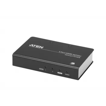 ATEN 2-Port True 4K at 60Hz (4:4:4), HDMI Splitter, HDMI, 2x HDMI, 4096 x 2160 pixels, Black, Metal, 4K Ultra HD