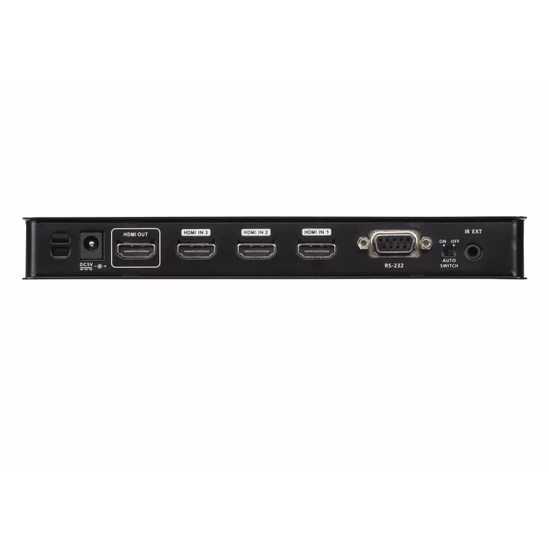 ATEN 4-Port True 4K HDMI Switch, HDMI, Metal, Black, 60 Hz, 3 m, 18 Gbit/s