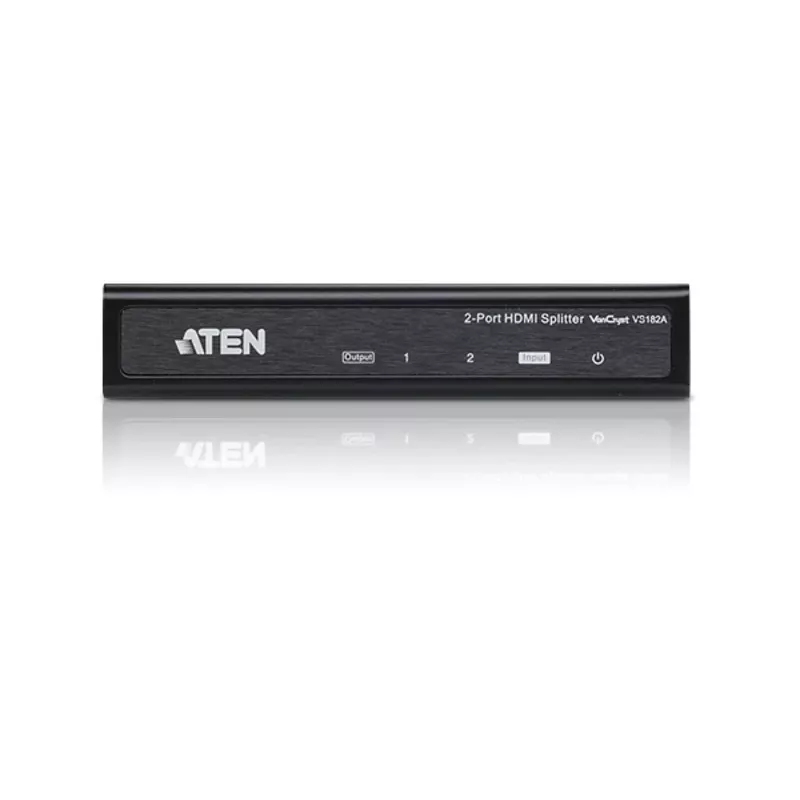 ATEN 2-Port HDMI Audio/Video Splitter 4Kx2K, HDMI, 2x HDMI, 4096 x 2160 pixels, Black, Metal, 4K Ultra HD