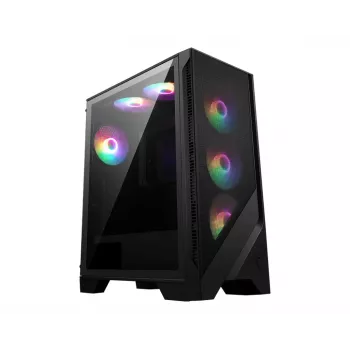 PC case MSI MAG FORGE 120A AIRFLOW Midi Tower — Black, Tempered Glass, Mesh, 3×120mm front fans, 2×120mm top fans, ATX support