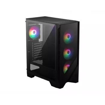PC case MSI MAG FORGE 120A AIRFLOW Midi Tower — Black, Tempered Glass, Mesh, 3×120mm front fans, 2×120mm top fans, ATX support