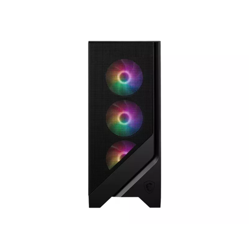 PC case MSI MAG FORGE 120A AIRFLOW Midi Tower — Black, Tempered Glass, Mesh, 3×120mm front fans, 2×120mm top fans, ATX support