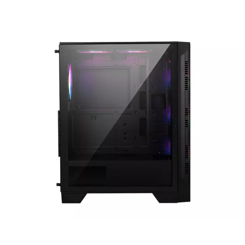 PC case MSI MAG FORGE 120A AIRFLOW Midi Tower — Black, Tempered Glass, Mesh, 3×120mm front fans, 2×120mm top fans, ATX support