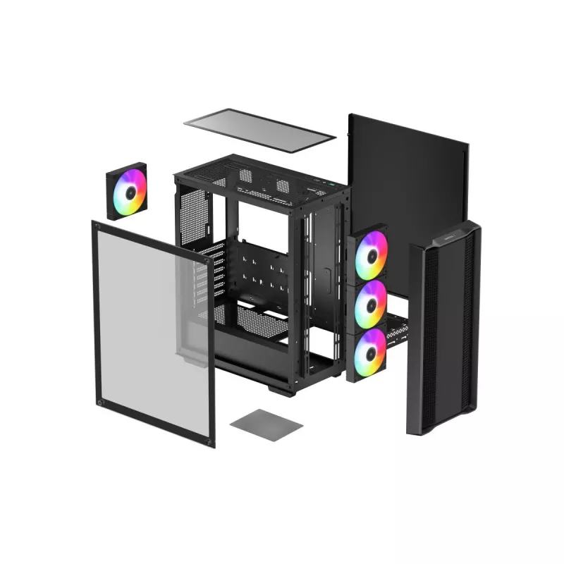 PC case DeepCool CC560 ARGB V2 Midi Tower Black — ATX/Micro‑ATX/Mini‑ITX, tempered glass, aRGB, supports up to 370 mm GPU