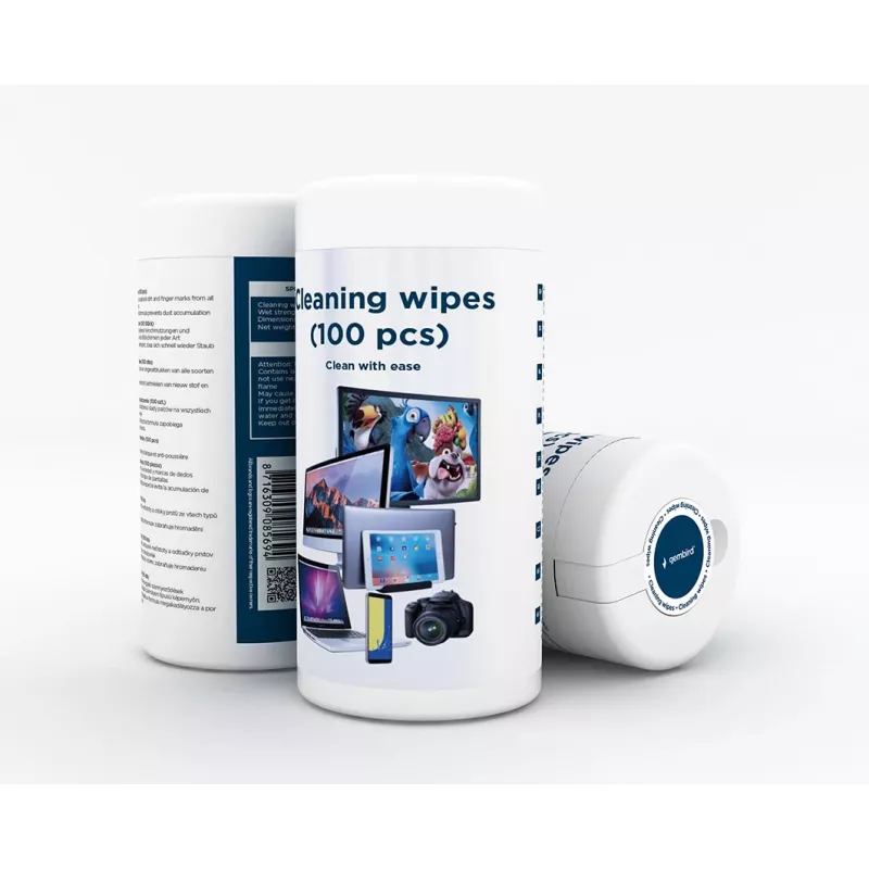 Disinfecting wipes GEMBIRD CK-AWW100-01, 100 pcs, 165×80 mm, white