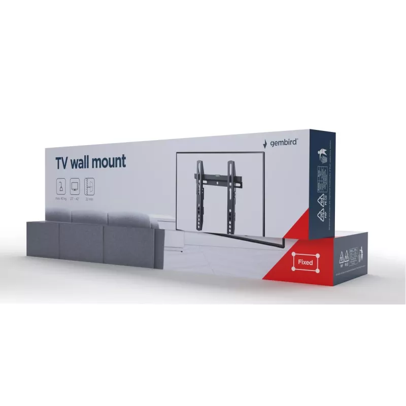 TV mount Gembird WM-42F-02 Black 40 kg capacity 23 to 42 inch