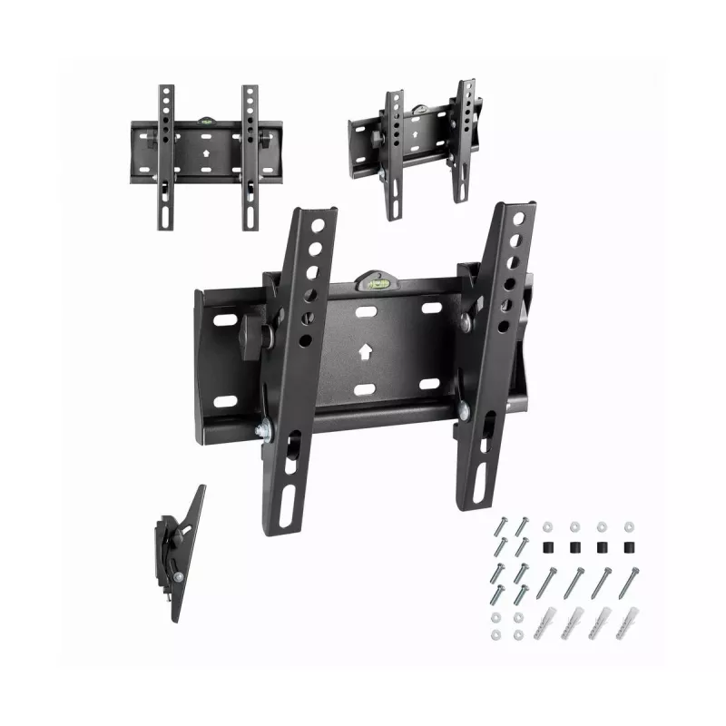 Wall TV mount Gembird WM-42T-02 for 23 inch–42 inch TVs, tilt -12°/+12°, VESA 75x75–200x200, 30 kg, black, 5.3 cm
