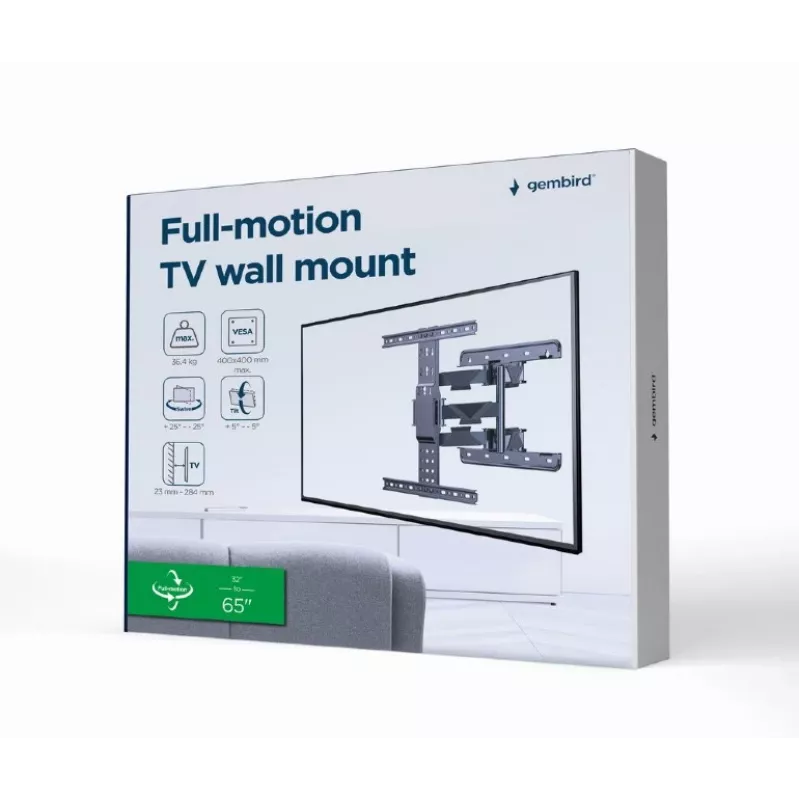 GEMBIRD Full-Motion TV Wall Mount, 32in-65in