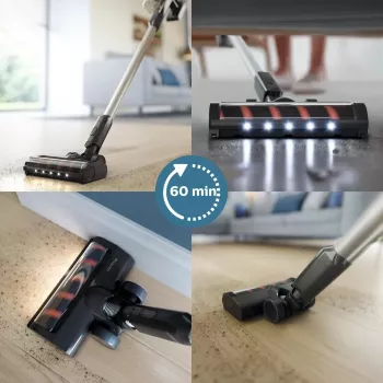 Stick vacuum Philips 3000 Series XC3133/01, bagless cordless 25.2V Li‑ion, cyclonic separation, turbo, mini brush, black/blue