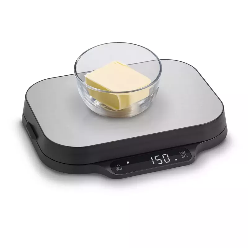 Kitchen scales Caso KitchenDuo 03291 — digital kitchen scale, stainless steel & black, LED display, 5 kg capacity, tare function