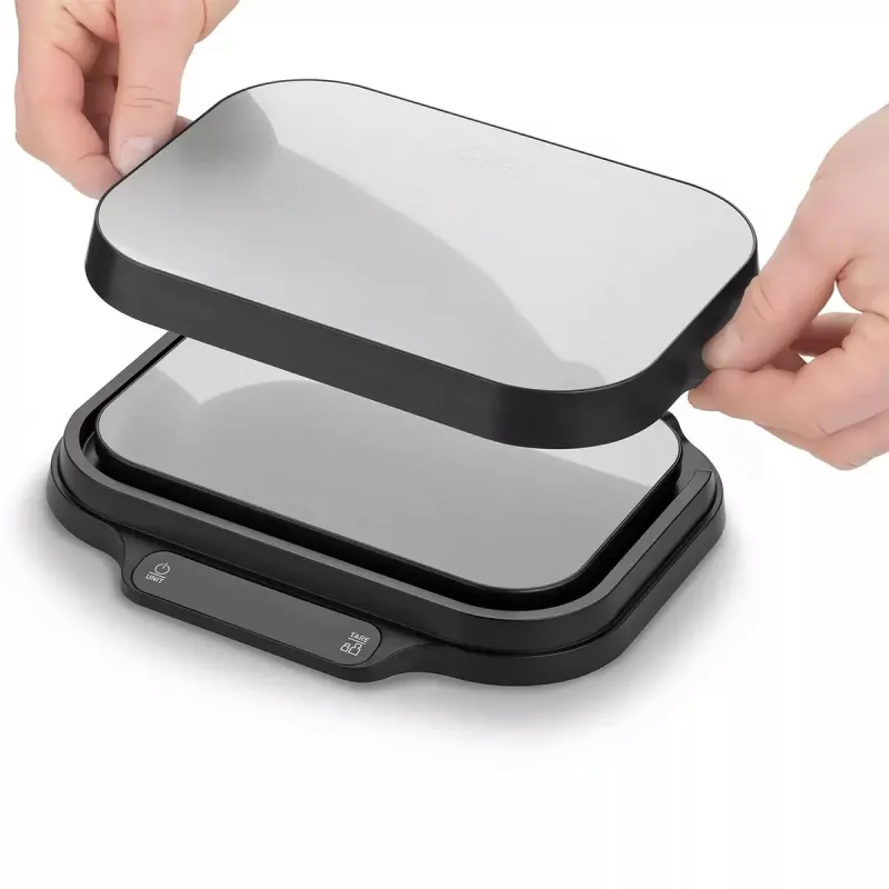 Kitchen scales Caso KitchenDuo 03291 — digital kitchen scale, stainless steel & black, LED display, 5 kg capacity, tare function