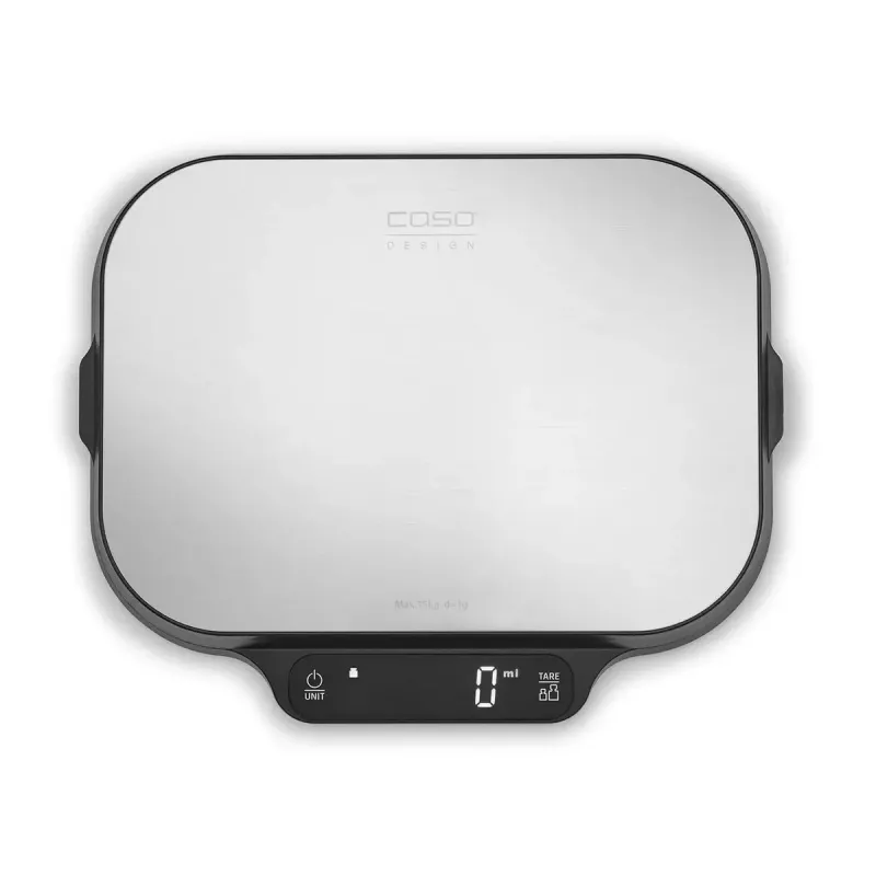 Kitchen scales Caso KitchenDuo 03291 — digital kitchen scale, stainless steel & black, LED display, 5 kg capacity, tare function