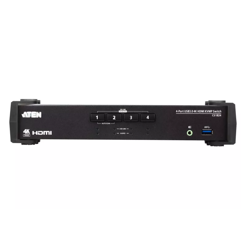 ATEN 4-Port USB 3.0 4K HDMI KVMP™ Switch with Audio Mixer Mode