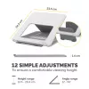 Fellowes Laptop Stand for Desk - Breyta Adjustable Laptop Riser for Home and Office - Portable Laptop Stand with 12 Height Adjustments - Max Laptop Size 14 inch, Max Weight 4KG - White
