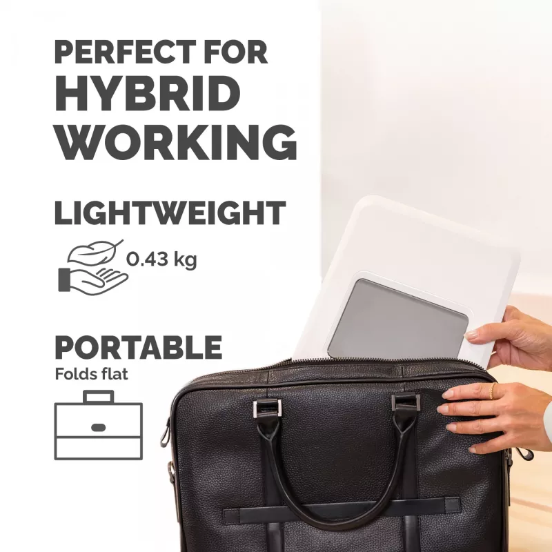 Fellowes Laptop Stand for Desk - Breyta Adjustable Laptop Riser for Home and Office - Portable Laptop Stand with 12 Height Adjustments - Max Laptop Size 14 inch, Max Weight 4KG - White