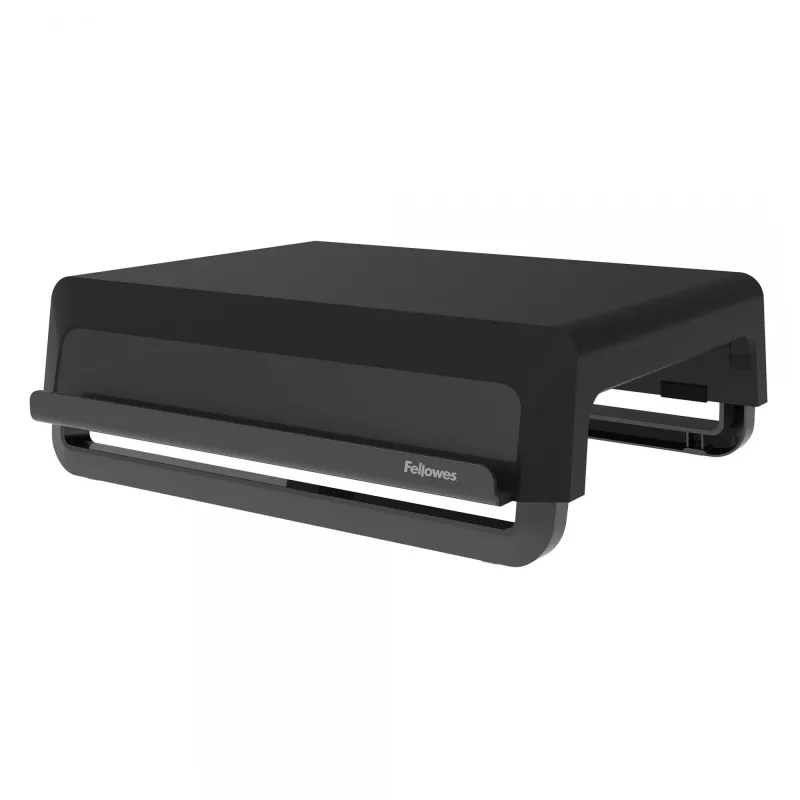 Fellowes Computer Monitor Stand with 3 Height Adjustments - Breyta Monitor Riser with Cable Management - Ergonomic Adjustable Monitor Stand for Computers - Max Weight 15KG - Black
