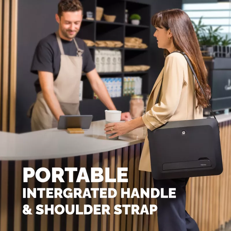 Fellowes Laptop Carry Case with Built-in Laptop Stand - Breyta Lockable Laptop Carry Case for Hybrid Working & Laptops Up To 14 inch/4KG - Black