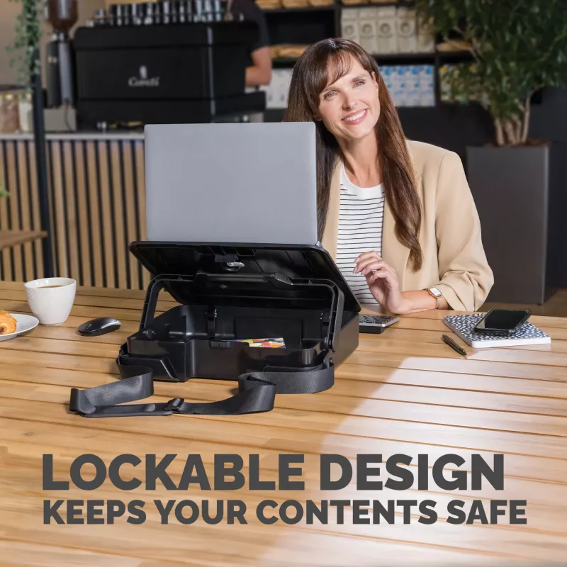 Fellowes Laptop Carry Case with Built-in Laptop Stand - Breyta Lockable Laptop Carry Case for Hybrid Working & Laptops Up To 14 inch/4KG - Black