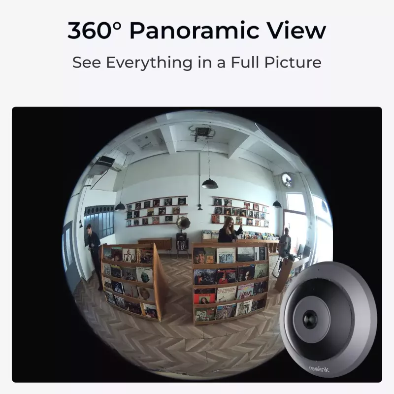 IP security camera Reolink Fisheye P520 6MP dome, 2560×2560, 180° fisheye, PoE/DC, microSD up to 256 GB