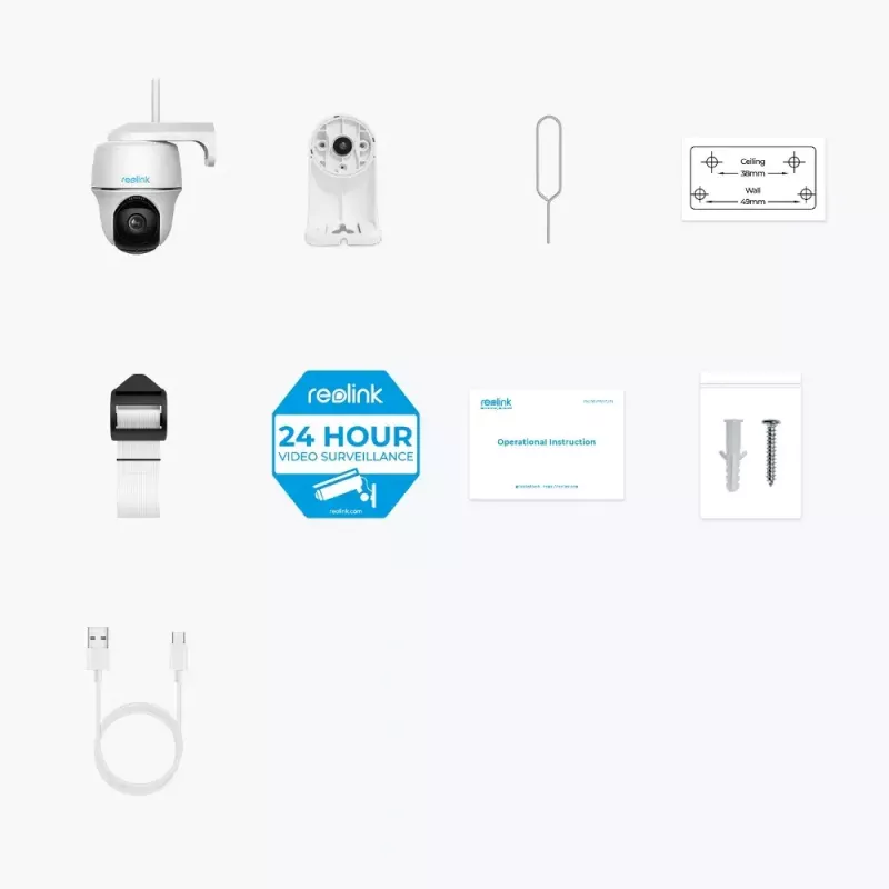 IP security camera Reolink Argus Series B430 — 5 MP, wireless, battery/solar 6000 mAh, dome, indoor/outdoor, PIR, 355° pan, 140° tilt