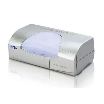 ATEN 2-Port VGA Video Switch, VGA, Metal, Plastic, Silver, 60 Hz, 10 m, 640 x 480 (VGA), 800 x 600 (SVGA), 1024 x 768 (XGA), 1600 x 1200 (UXGA), 1920 x 1440