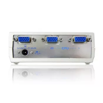 ATEN 2-Port VGA Video Switch, VGA, Metal, Plastic, Silver, 60 Hz, 10 m, 640 x 480 (VGA), 800 x 600 (SVGA), 1024 x 768 (XGA), 1600 x 1200 (UXGA), 1920 x 1440