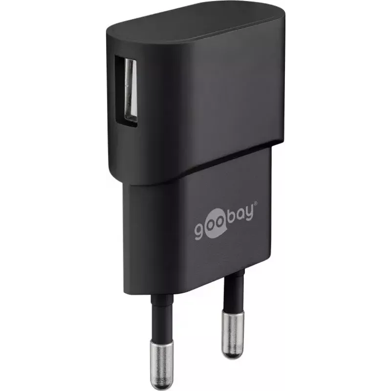 Indoor charger GOOBAY 45298 – universal USB 5V 1m, AC 100–240V, 5 W, black
