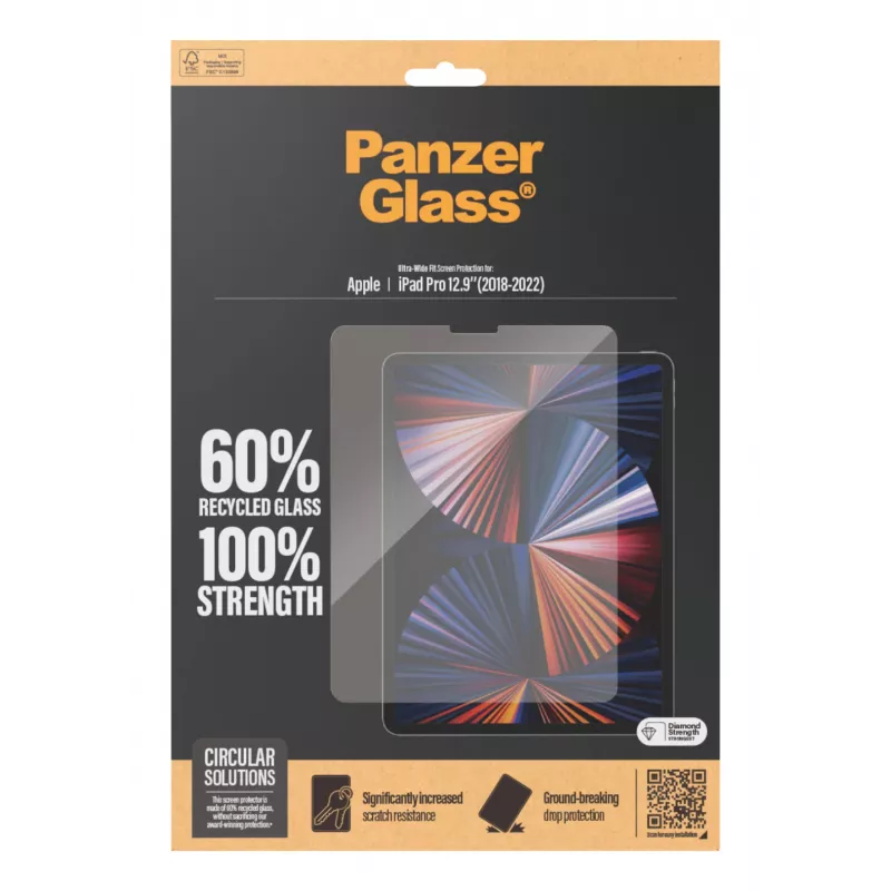 PanzerGlass ® Screen Protector iPad Pro 12.9'' (2018, 2020, 2021, 2022) | Ultra-Wide Fit