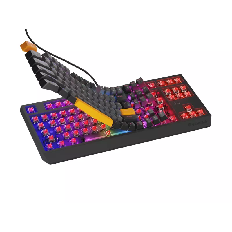GENESIS Thor 230 TKL keyboard Gaming USB + RF Wireless + Bluetooth QWERTY Black, Grey, Orange