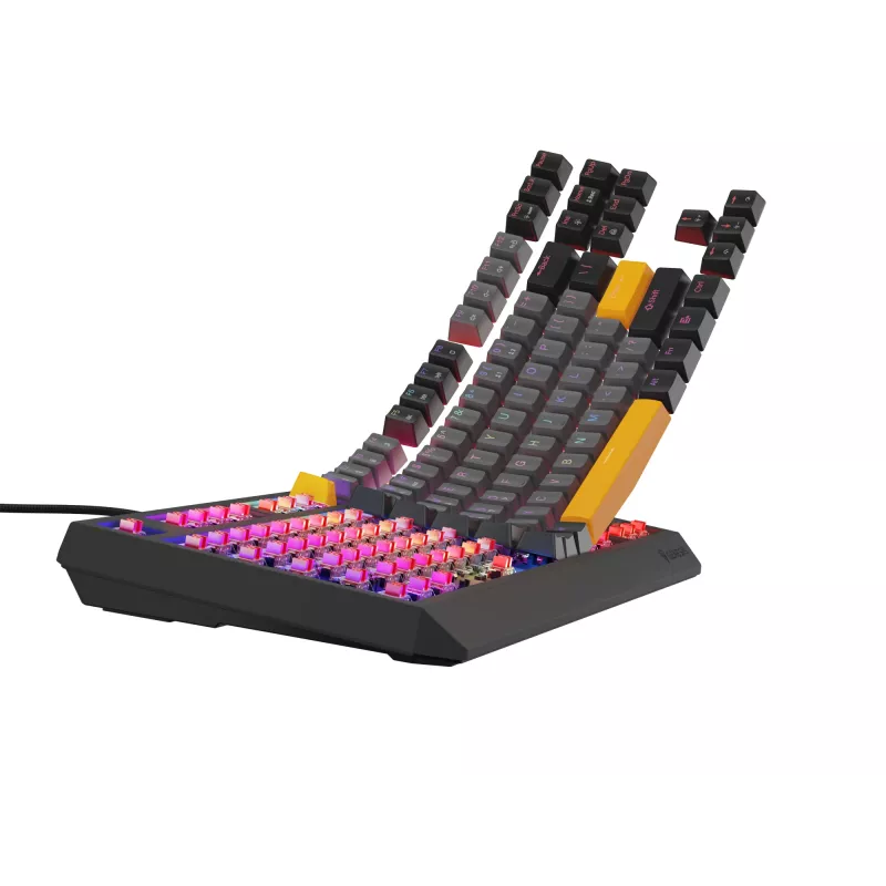 GENESIS Thor 230 TKL keyboard Gaming USB + RF Wireless + Bluetooth QWERTY Black, Grey, Orange