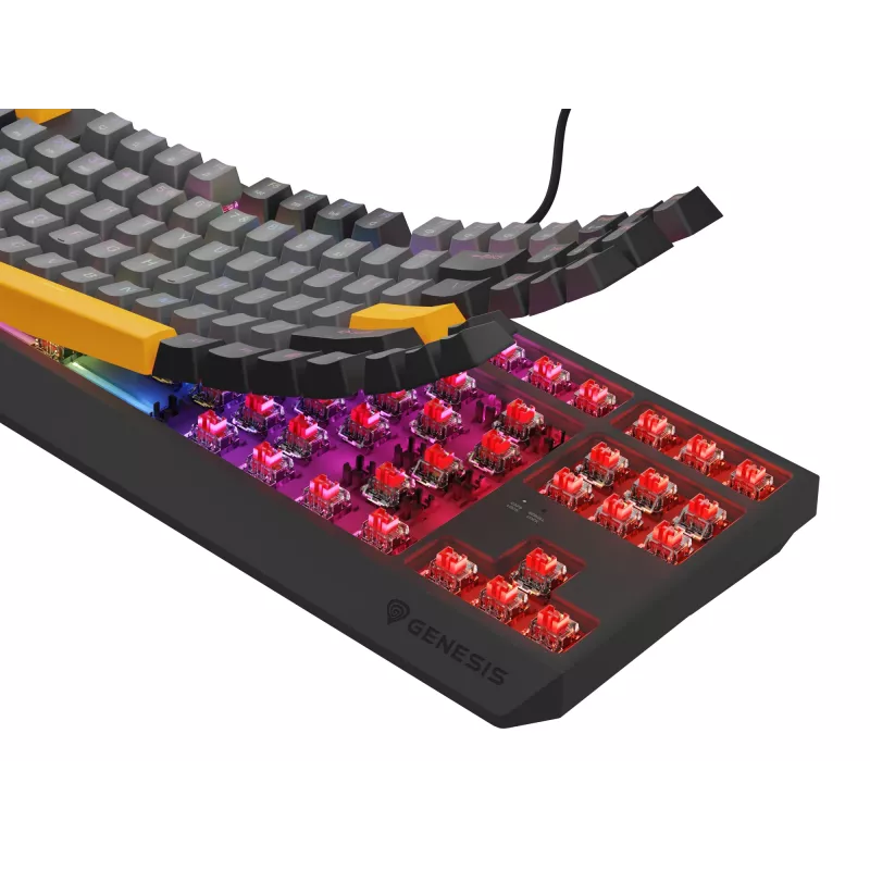 GENESIS Thor 230 TKL keyboard Gaming USB + RF Wireless + Bluetooth QWERTY Black, Grey, Orange