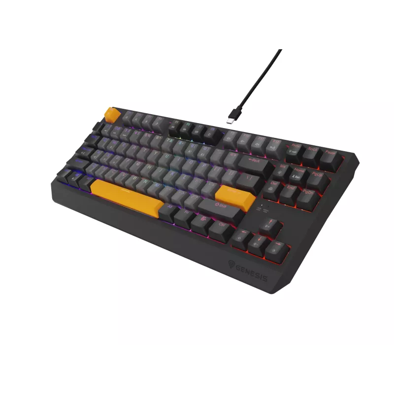 GENESIS Thor 230 TKL keyboard Gaming USB + RF Wireless + Bluetooth QWERTY Black, Grey, Orange