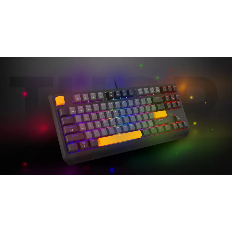 GENESIS Thor 230 TKL keyboard Gaming USB + RF Wireless + Bluetooth QWERTY Black, Grey, Orange