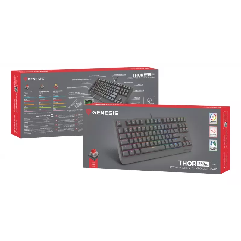 GENESIS Thor 230 TKL Lite keyboard Gaming USB QWERTY English Black
