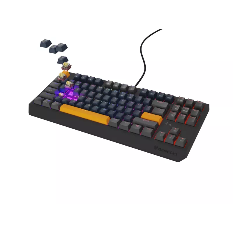 GENESIS THOR 230 TKL keyboard Gaming USB + RF Wireless + Bluetooth QWERTY Black, Blue, Grey, Orange