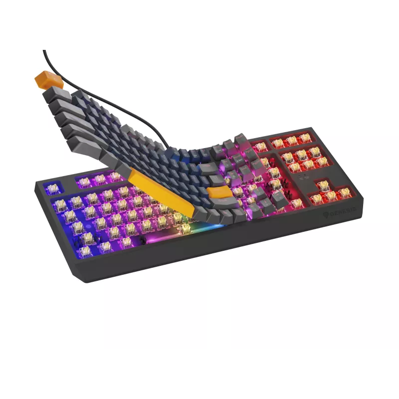 GENESIS THOR 230 TKL keyboard Gaming USB + RF Wireless + Bluetooth QWERTY Black, Blue, Grey, Orange