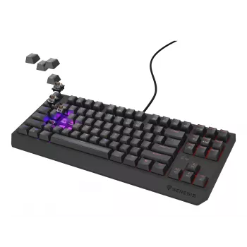 Mechanical gaming keyboard Genesis Thor 230 TKL — Tenkeyless, US QWERTY, Outemu Brown switches, RGB, 1000 Hz, USB
