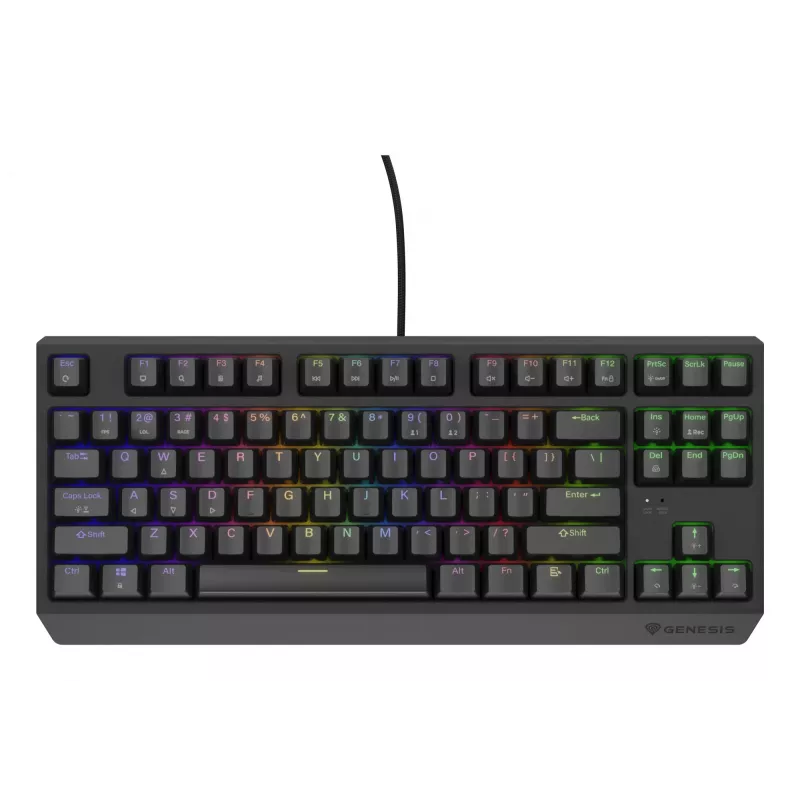 Mechanical gaming keyboard Genesis Thor 230 TKL — Tenkeyless, US QWERTY, Outemu Brown switches, RGB, 1000 Hz, USB